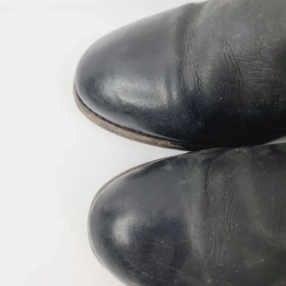 H By Hudson Women's Black‎ Horrigan Leather Wrap Block Heel Ankle Bootie Size 4